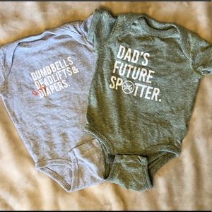 Dumbbell & Diapers Onesies 🤍 Dad Bod Apparel 🤍 3-6 months